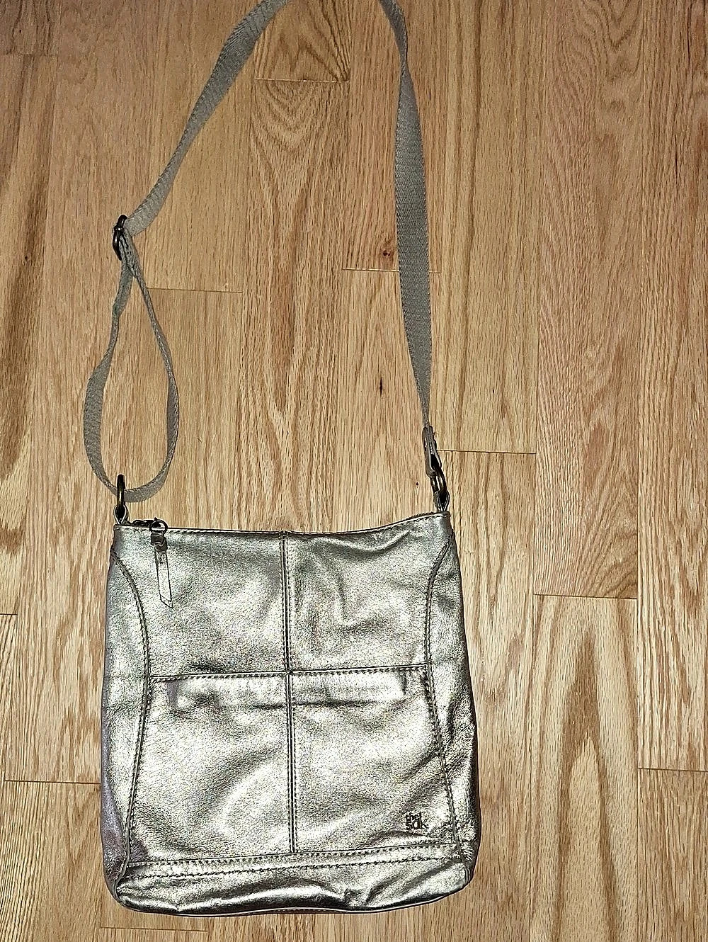 The Sak Metallic Goldish Color Crossbody Bag